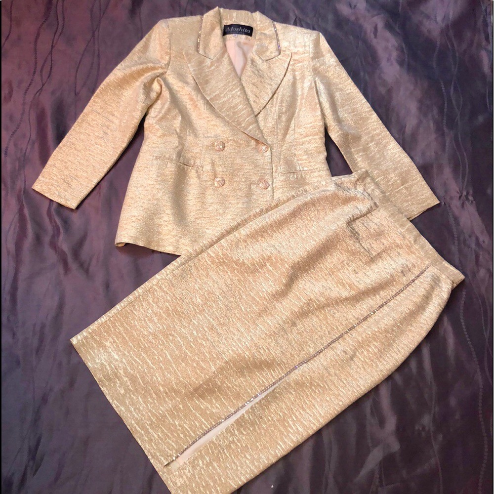 Vintage Moshita Couture Suit, with Rhinestones.
